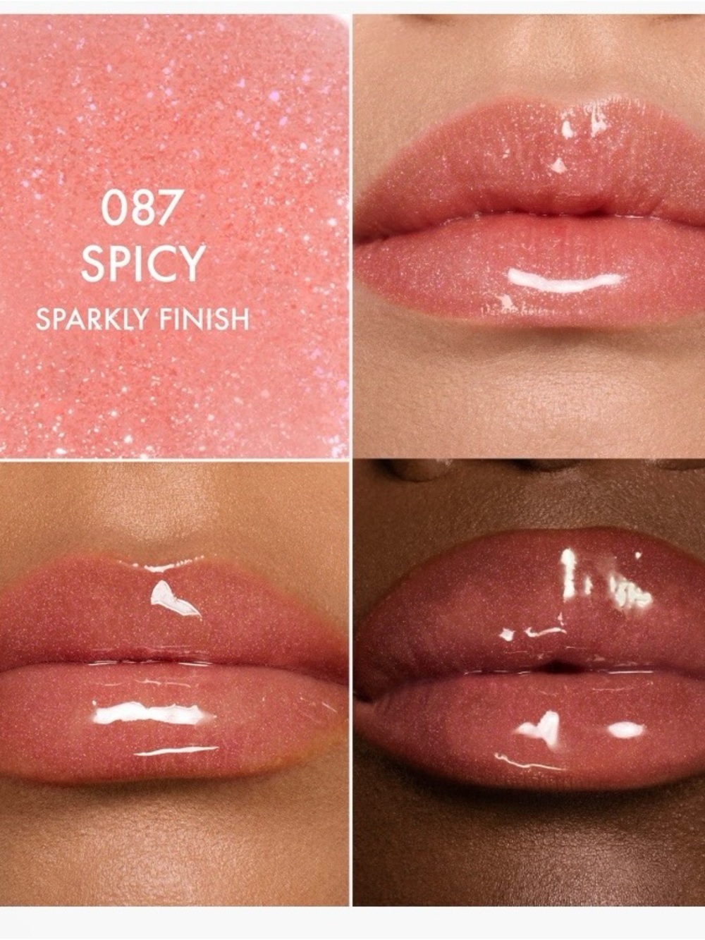 Spicy 087 Sparkly Finish Lip Gloss - Pink Sheer Shine